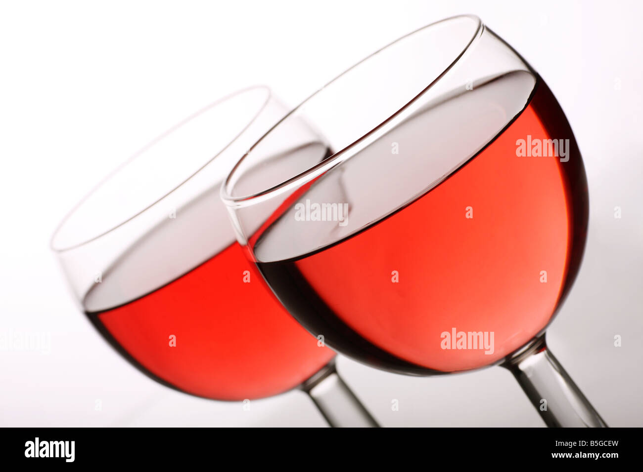 two glasses of rose wine ready to drink Stock Photo Alamy