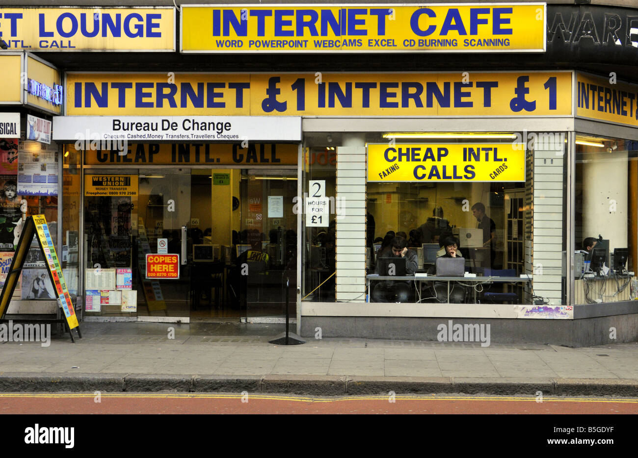 Internet Cafe on Charing Cross Road London UK Stock Photo