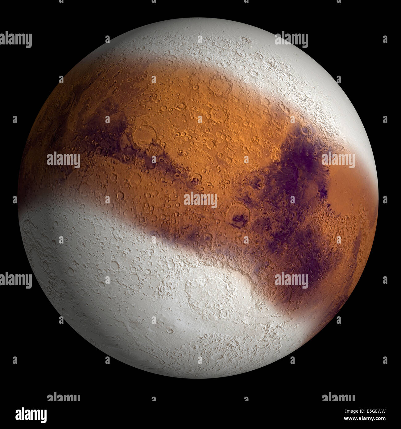 Simulated view of Mars. Stock Photo