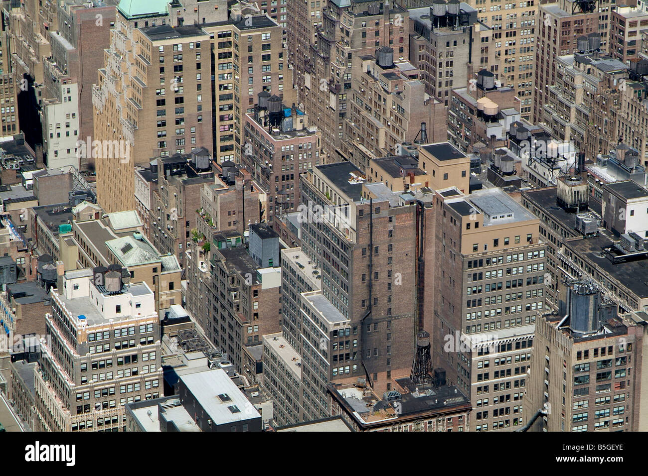 Manhattan rooftops from the Empire State Building Stock Photo Alamy