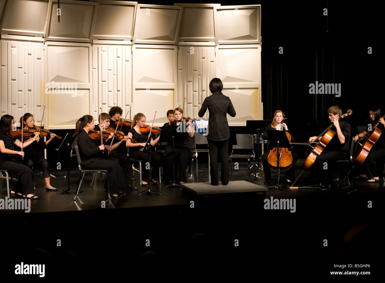 high school classical orchestra concert, Cairo American College, Cairo, Egypt Stock Photo