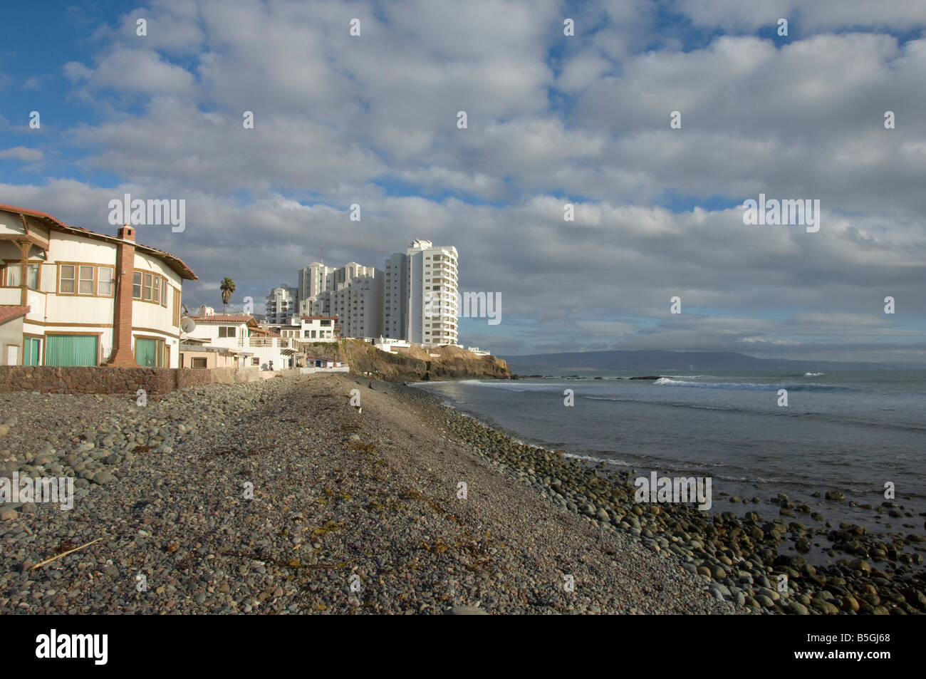 The beach and beach homes between rosarito and ensenada hires stock