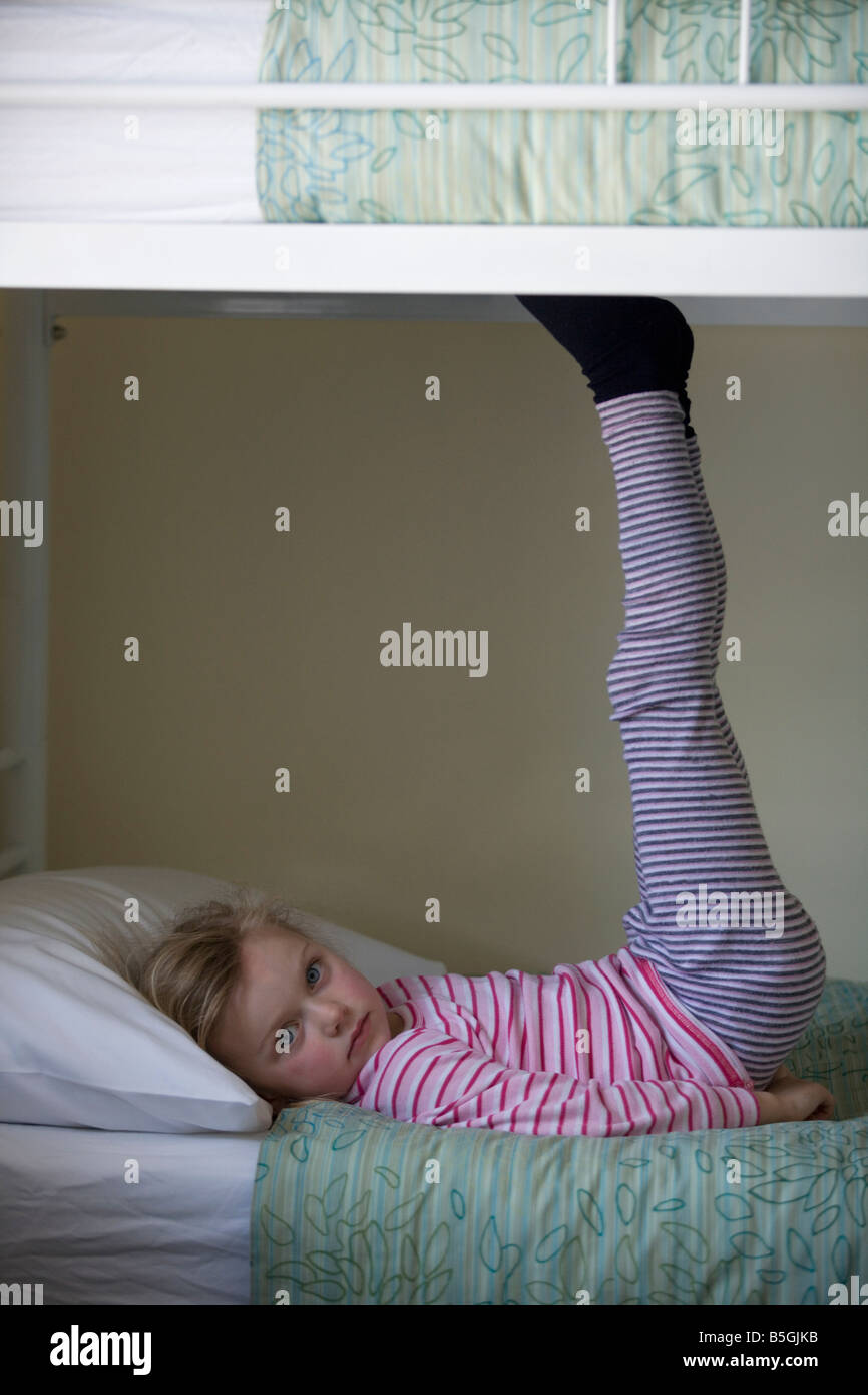 Six Year Old Girl resting on a Bunk Bed Charlotte Pass Snowy Mountains