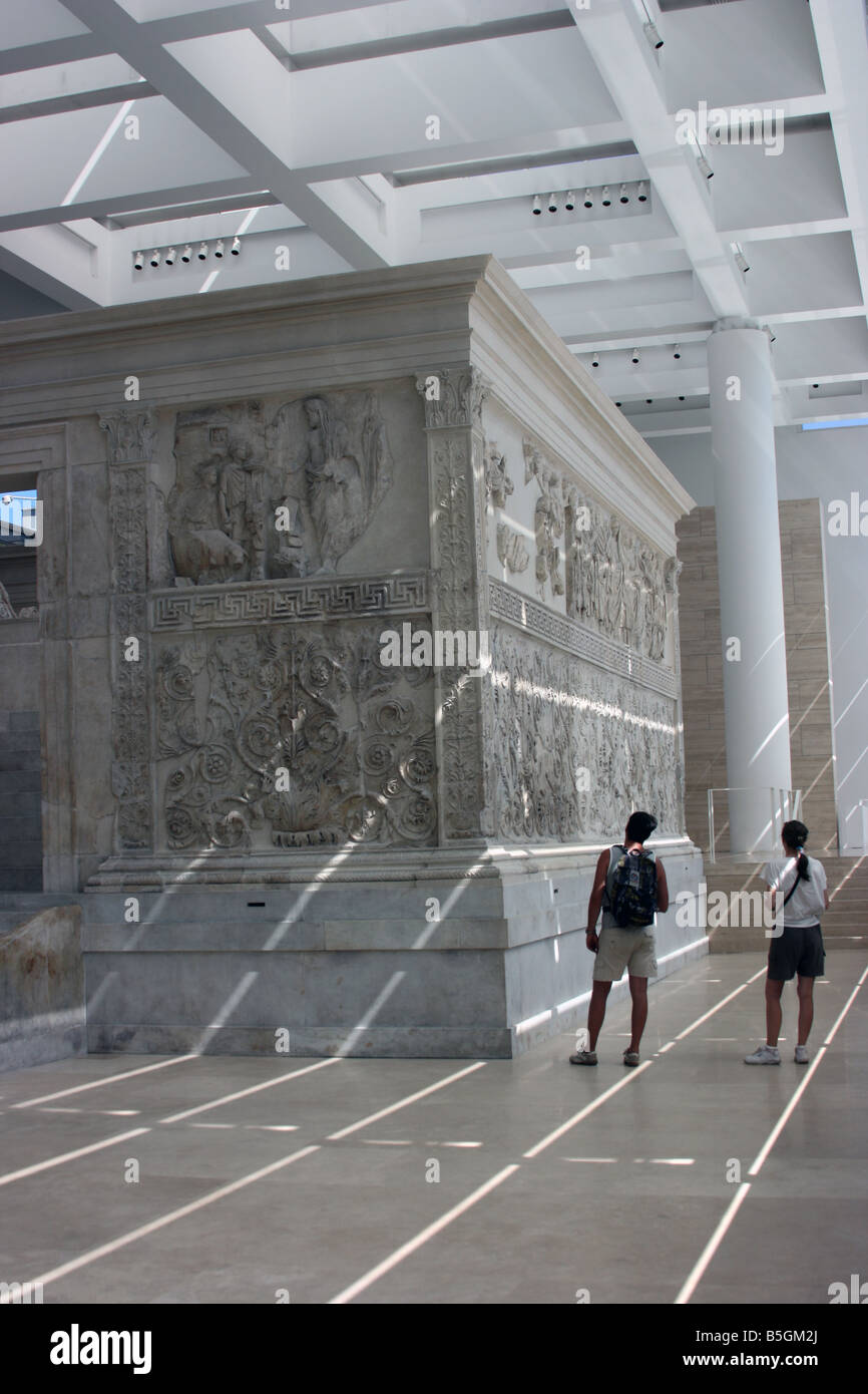 Tourists In The Ara Pacis Augustae Rome Italy Stock Photo - 