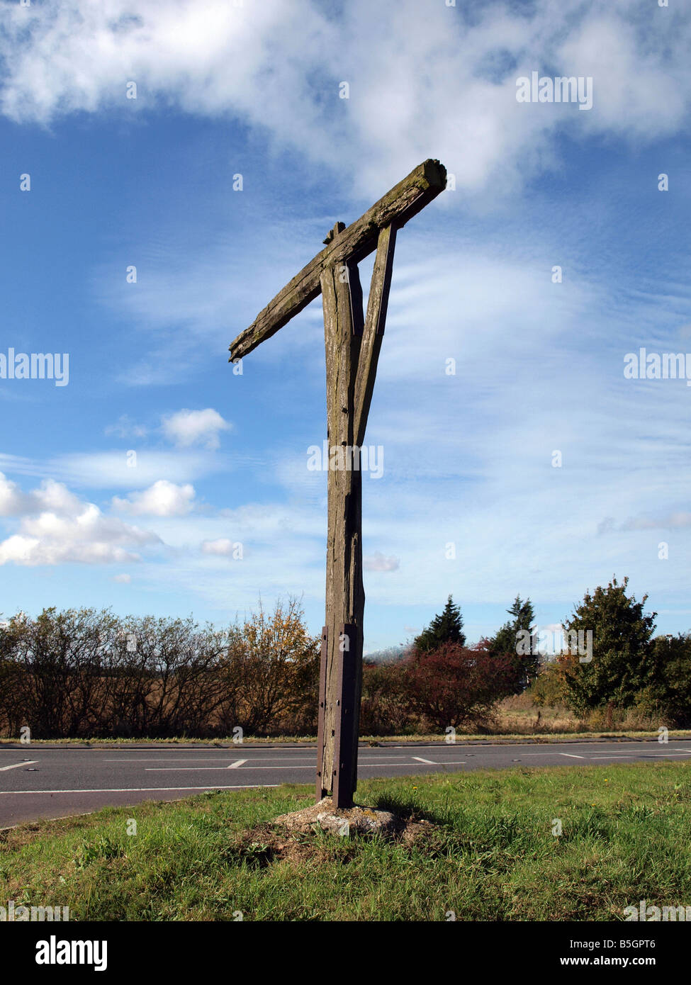 Caxton Gibbet Stock Photo