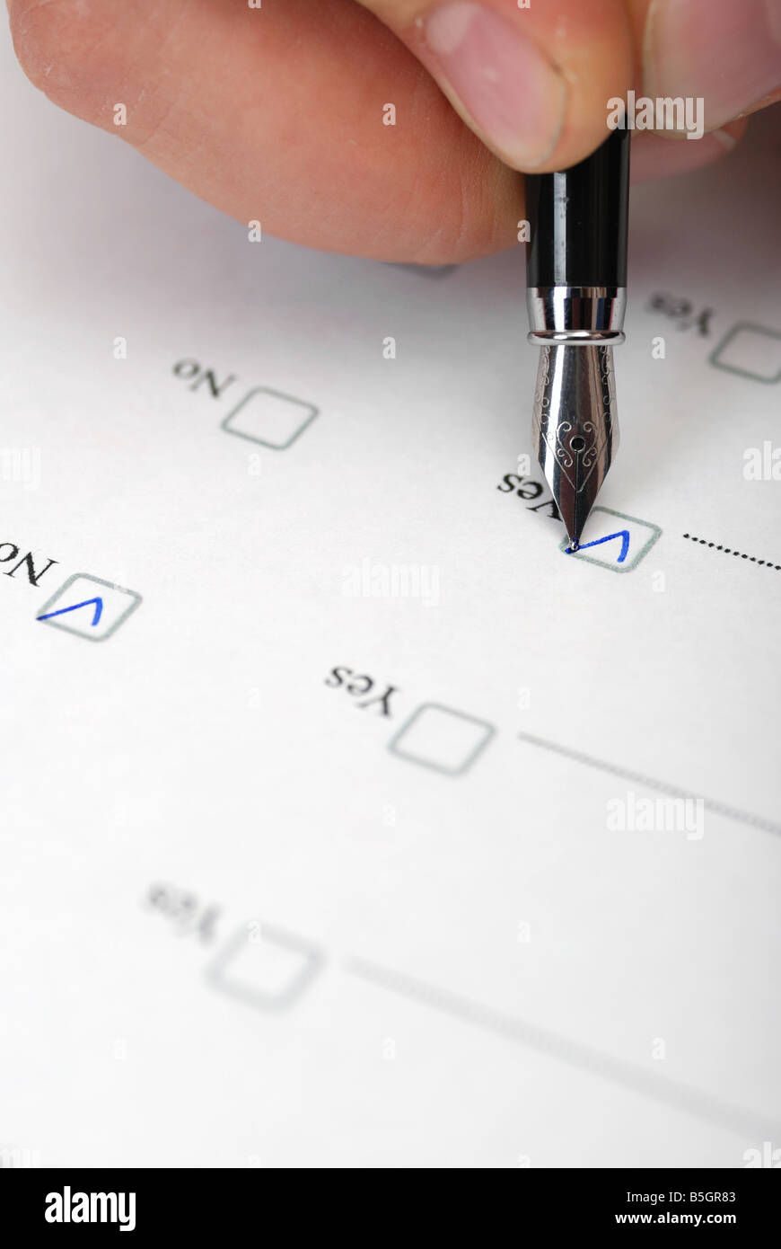 the-questionnaire-the-form-for-filling-yes-or-no-stock-photo-alamy