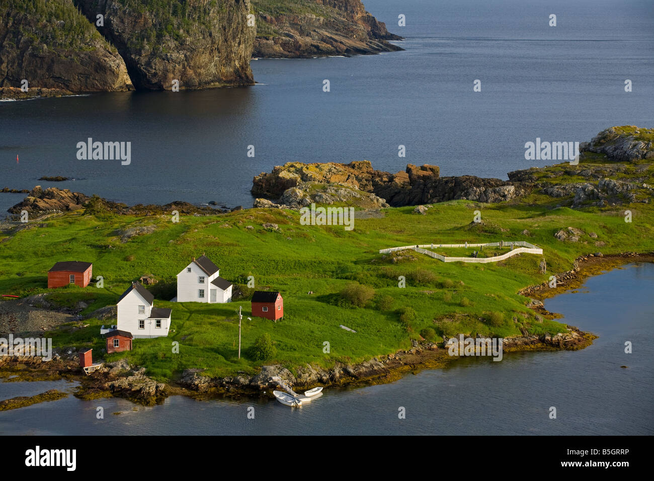 Traditional salt box houses in the fishing village of Salvage