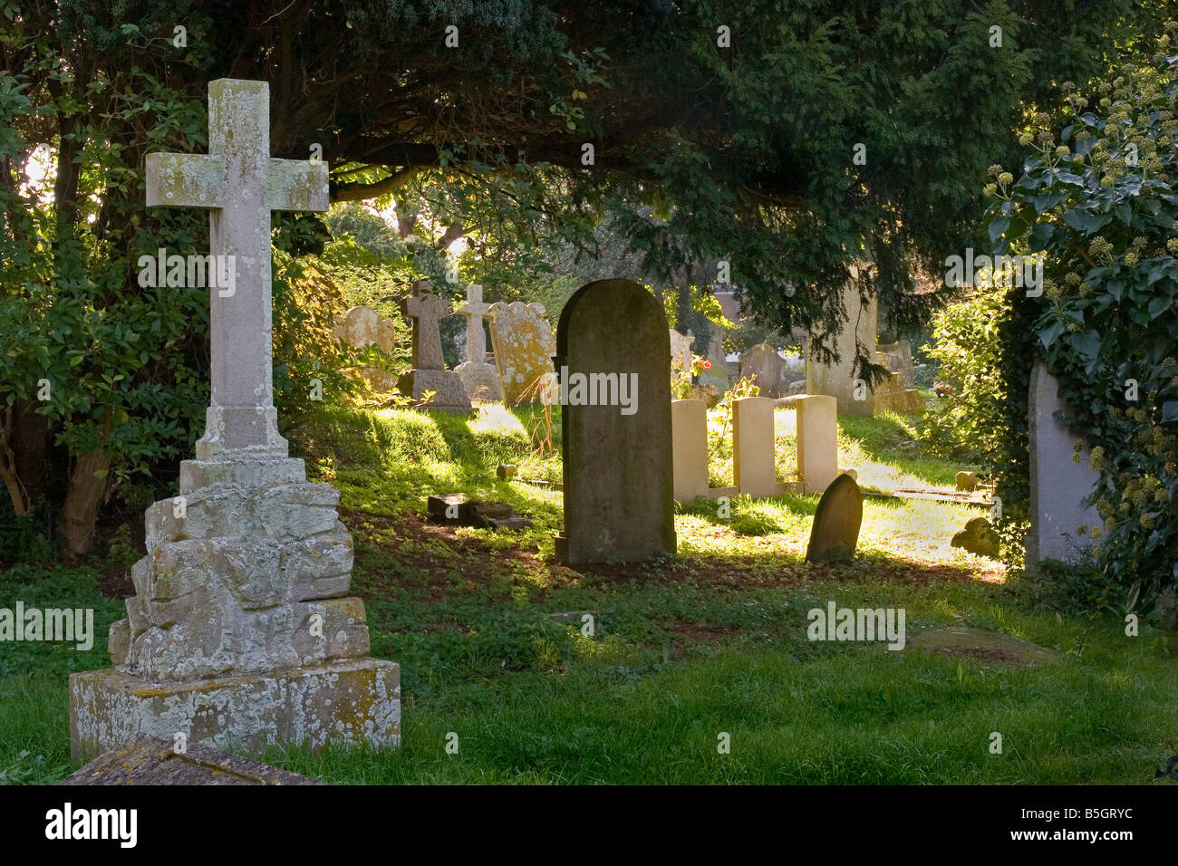 Gravestones in a churchyard Stock Photo - Alamy