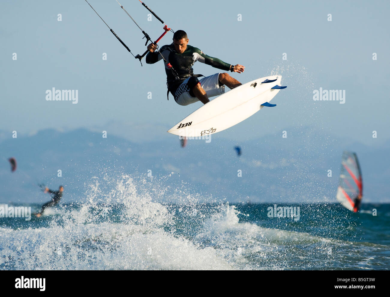 a kitesurfer in action Stock Photo