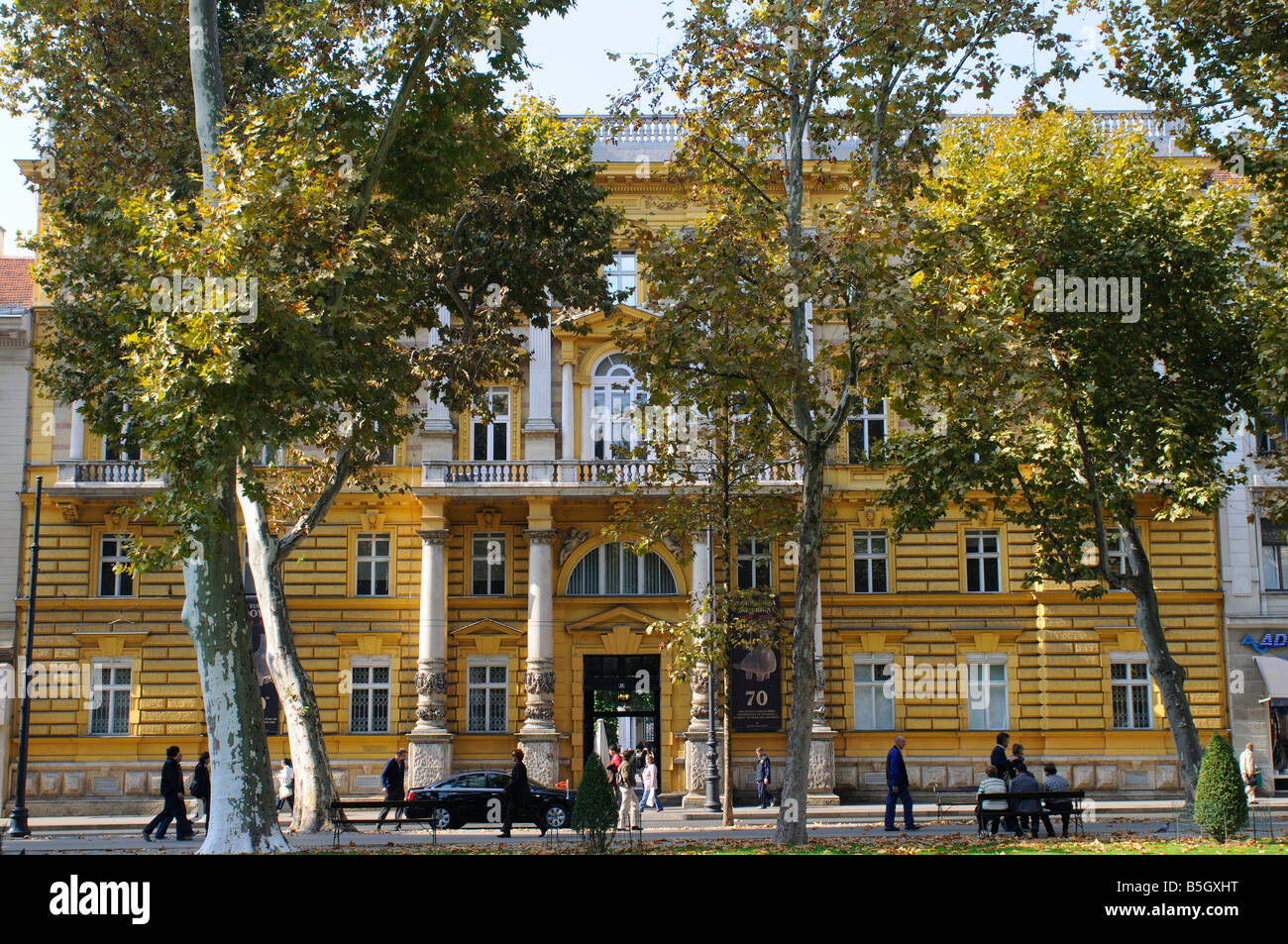 Zrinjevac Park in the centre of Zagreb and Archaeological Museum Croatia Stock Photo