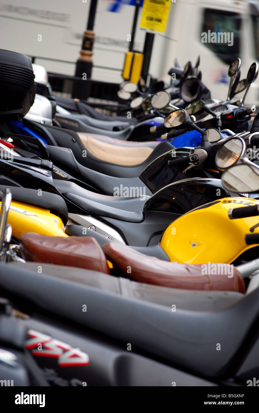 Motor Bike Parking in London Stock Photo Alamy