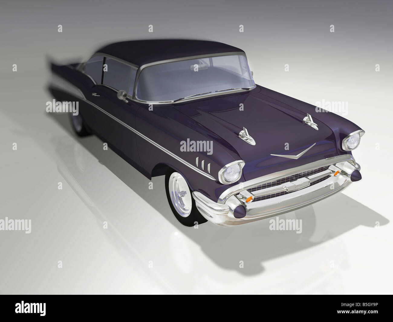Old car 3d concept illustraion Stock Photo