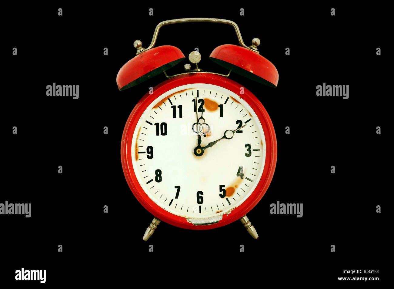 old alarmclock with alarm bell Stock Photo - Alamy