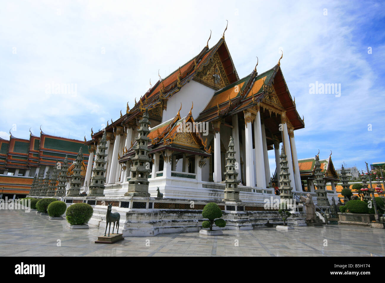Ubosot of Wat Suthat Thepwararam, Bangkok, Thailand. Stock Photo