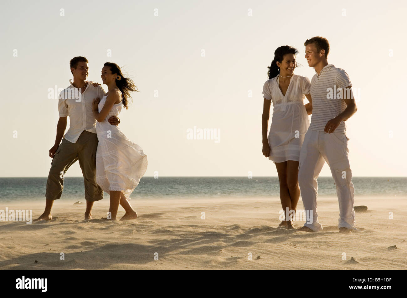 two couples on the beach Stock Photo Alamy