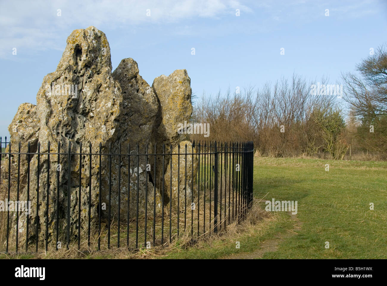 The Whispering Knights Neolithic Burial Chamber at the Rollright Stones Stone Circle Oxfordshire England Stock Photo