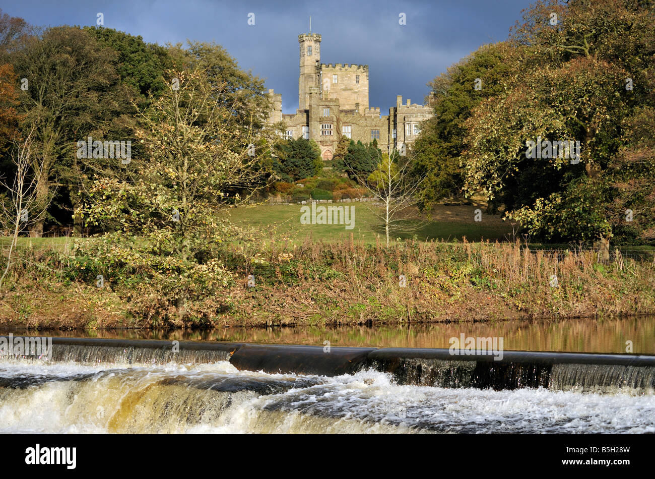 Hornby Castle and the River Wenning, Hornby, Lancashire, England