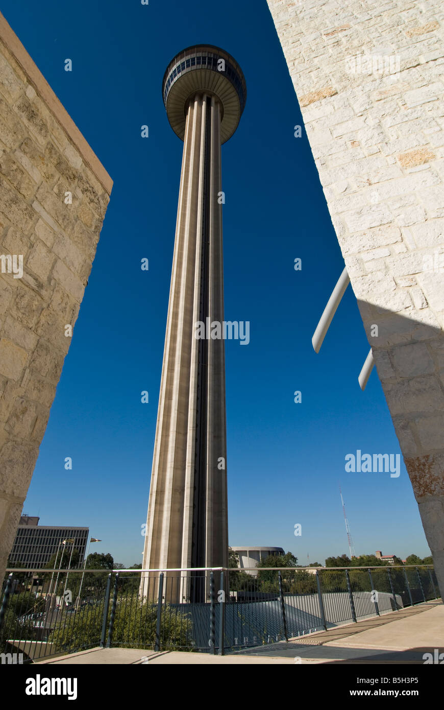 Tower of the Americas and side of Henry B Gonzalez Convention Center