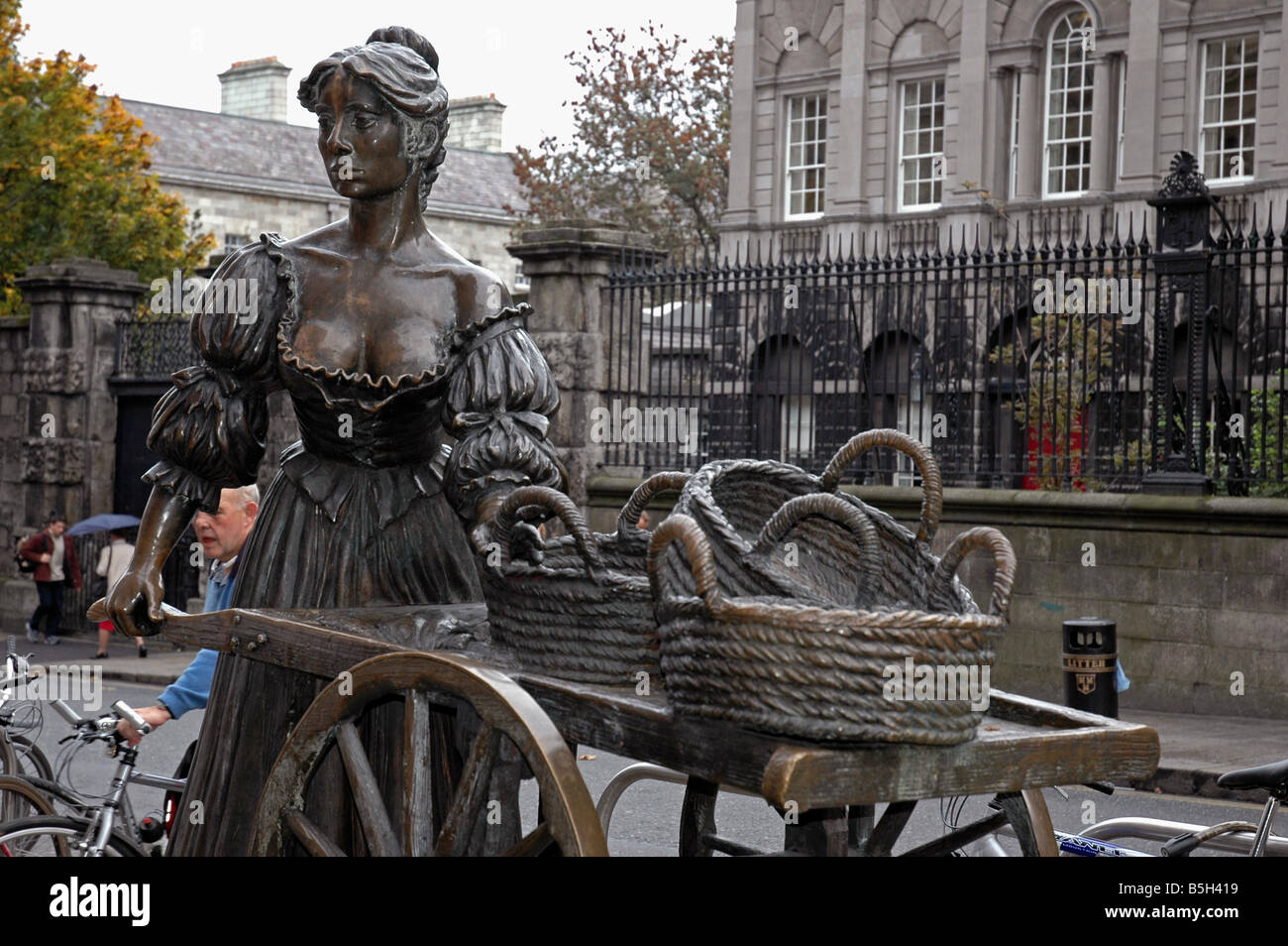 Molly Malone Statue Near Trinity College Dublin Ireland Stock