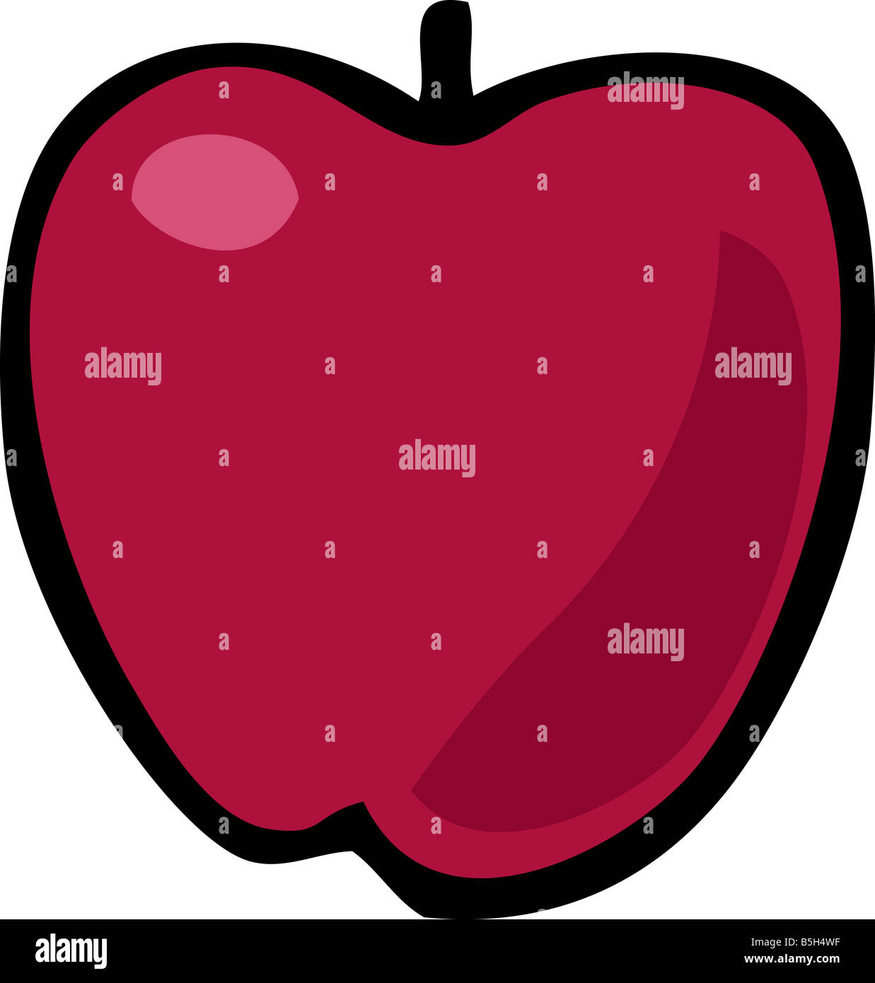 Cartoon food illustration of a whole red apple Stock Photo - Alamy