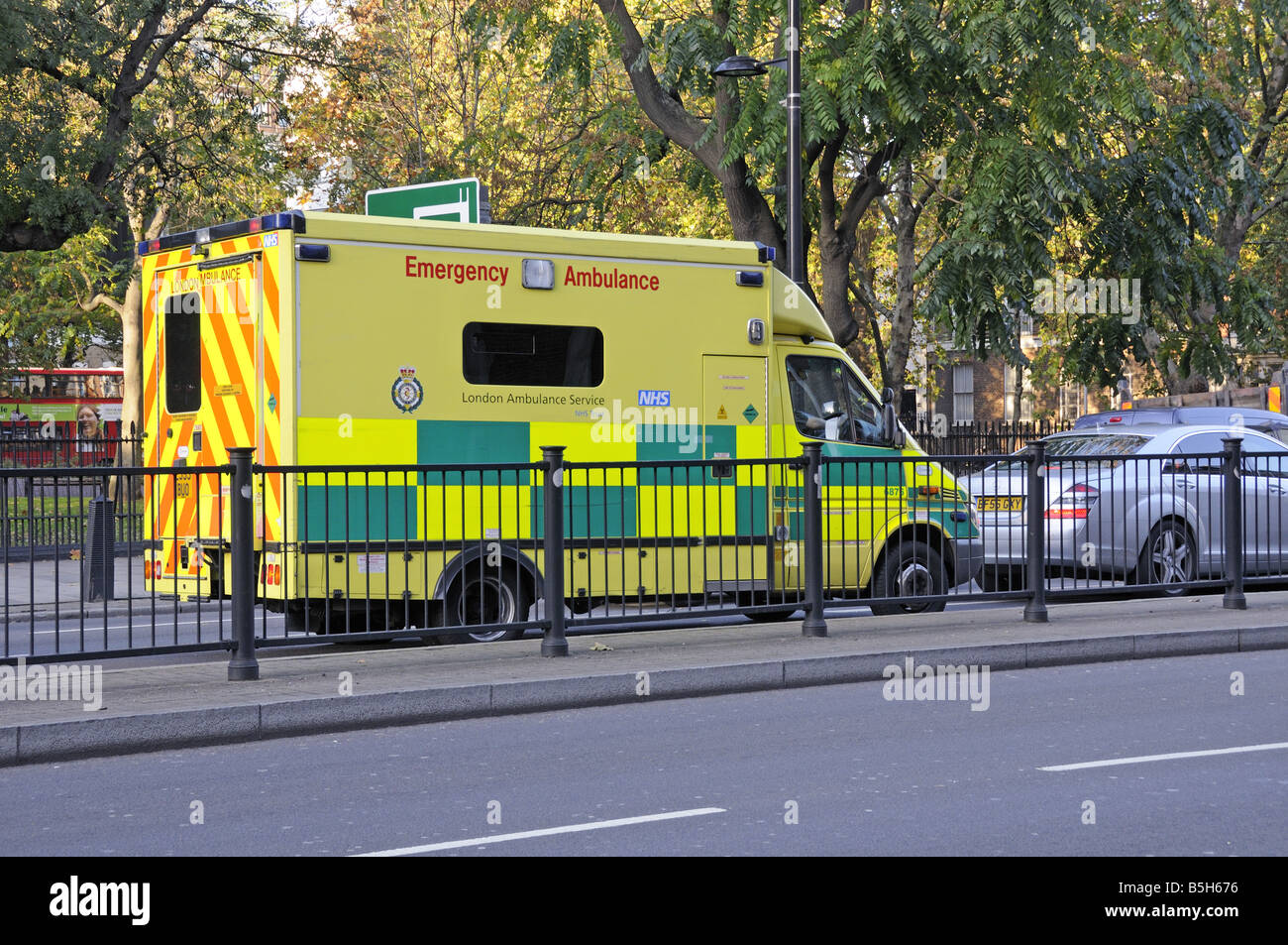 London Ambulance Service emergency ambulance Euston Road Camden London UK Stock Photo