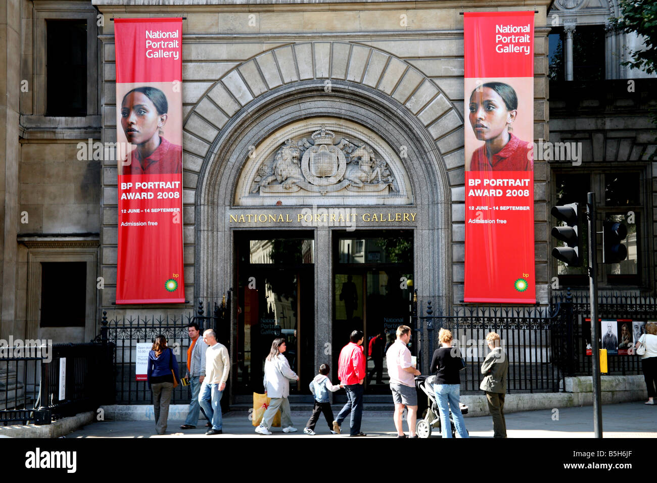 Entrance to National Portrait Gallery London Stock Photo