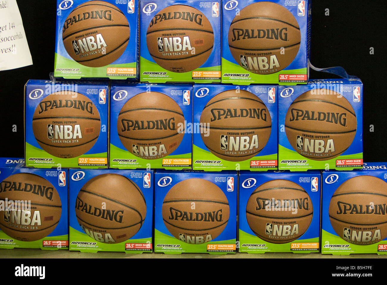 Spalding NBA basketballs stacked atop each other 30 08 2008 Stock Photo ...