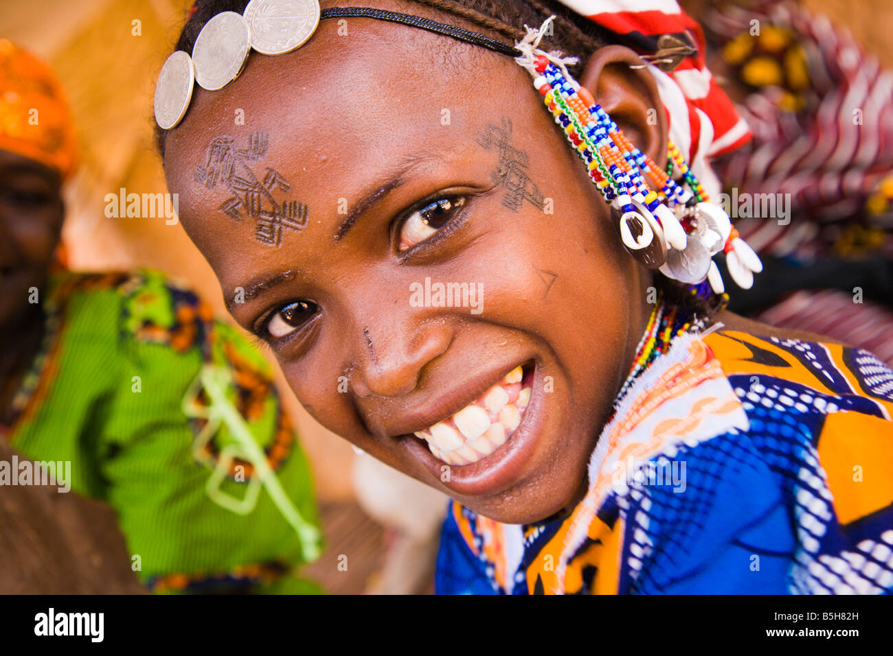Fulani girl from village in Niger, West Africa Stock Photo