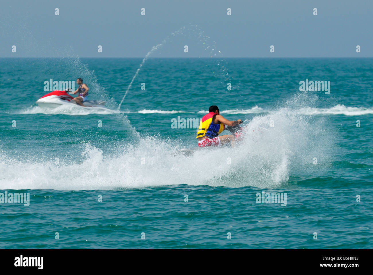 Water Sports in the Arabian Ocean, UAE Stock Photo