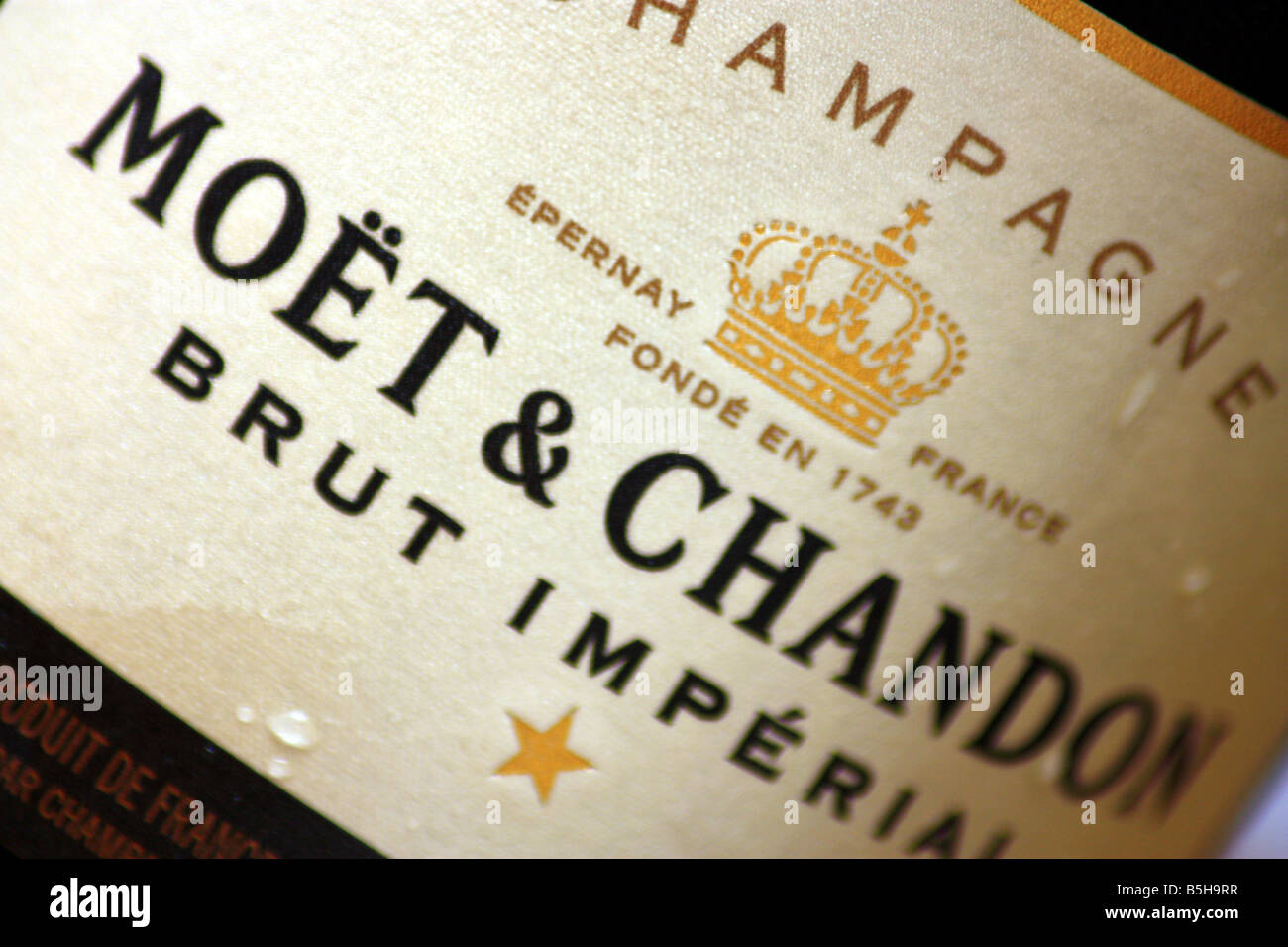 Moet & Chandon Imperial Champagne bottle label Stock Photo - Alamy