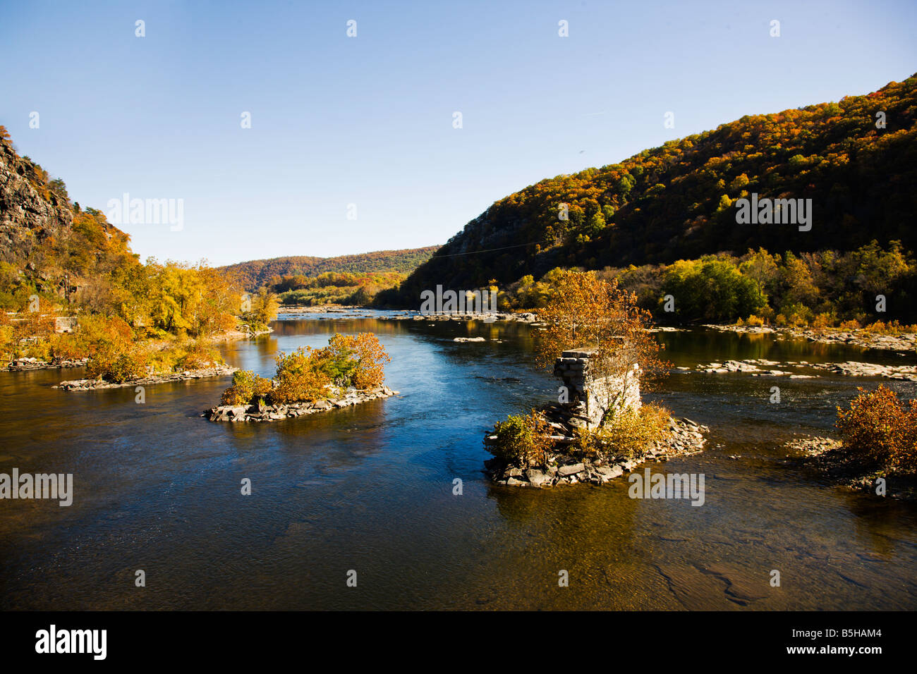 The confluence of the Potomac and Shenandoah Rivers at Harpers Ferry