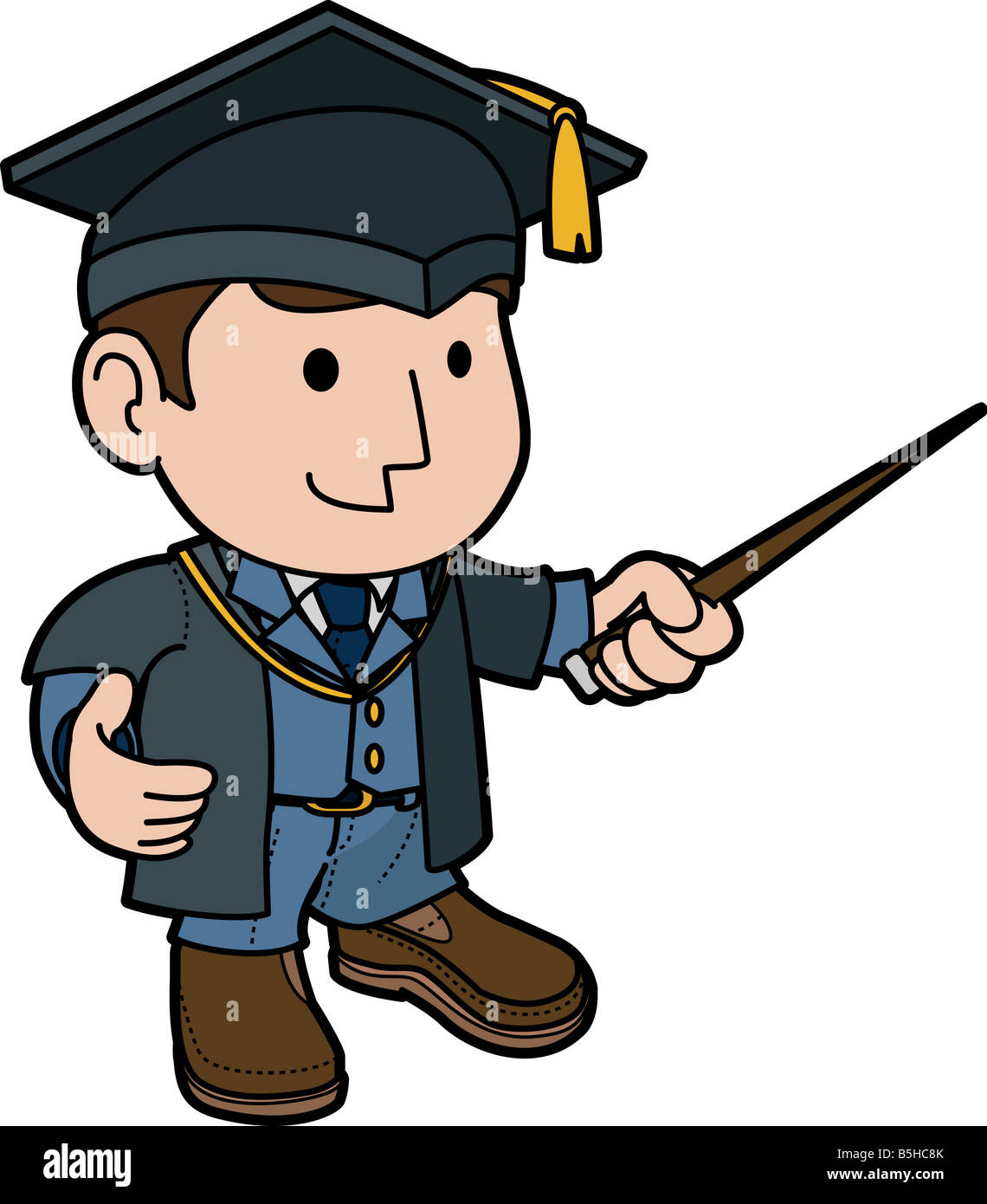 Illustration of professor in cap and gown teaching Stock Photo - Alamy