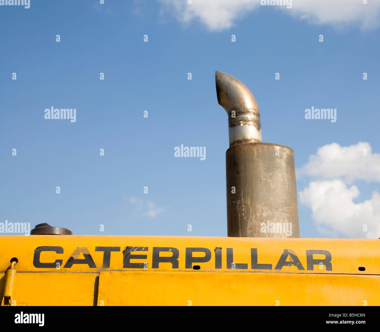 Caterpillar front loader exhaust pipe Stock Photo Alamy