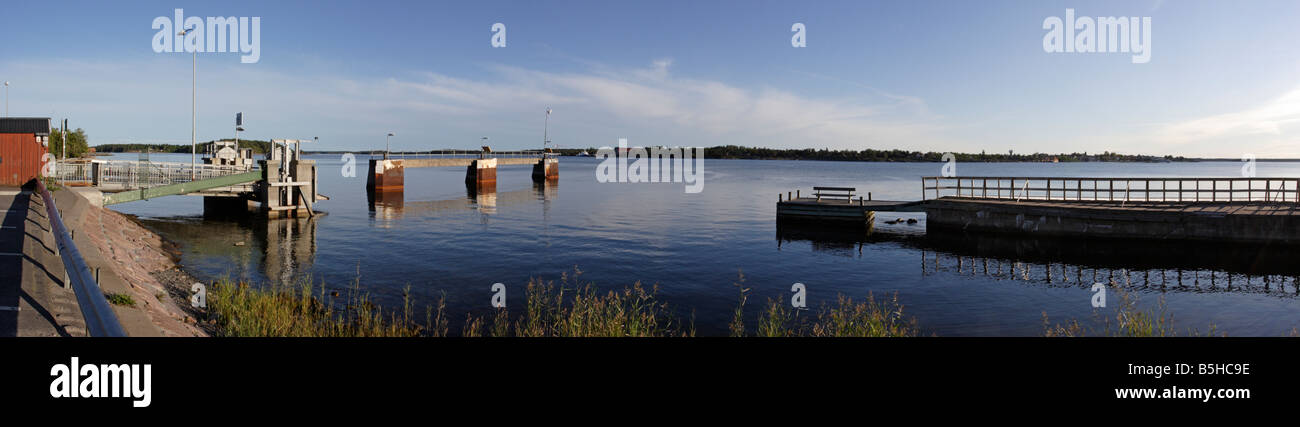 The ferry pier at Gräsö, an island in southern Sweden Stock Photo