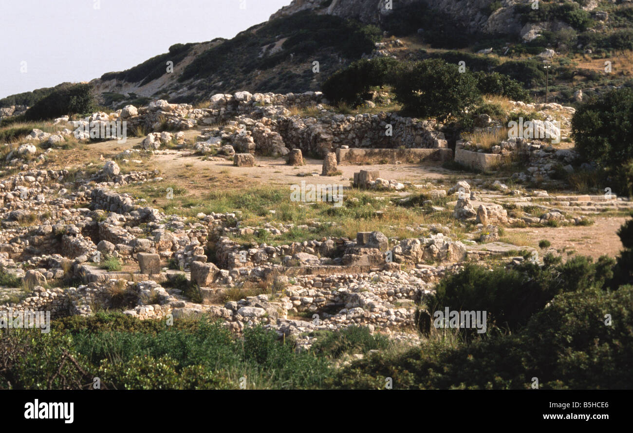 View at the archeological site Gournia Crete Greece Stock Photo