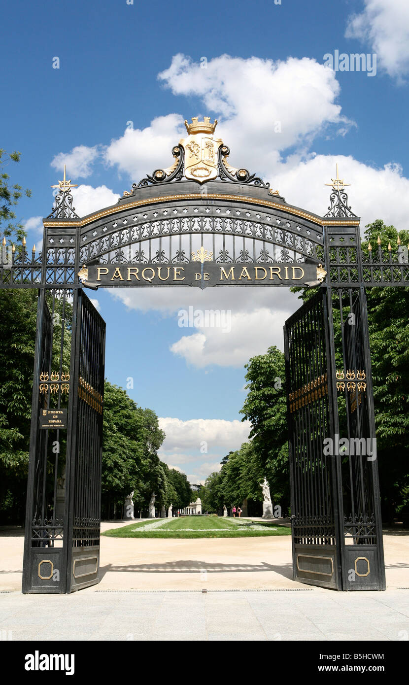 Retiro Park gates, Madrid, Spain, Europe, EU Stock Photo