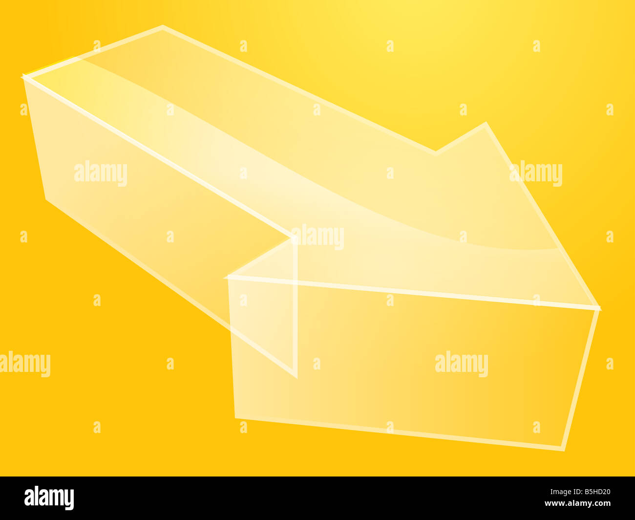 Illustration of a 3d translucent arrow pointing right Stock Photo - Alamy