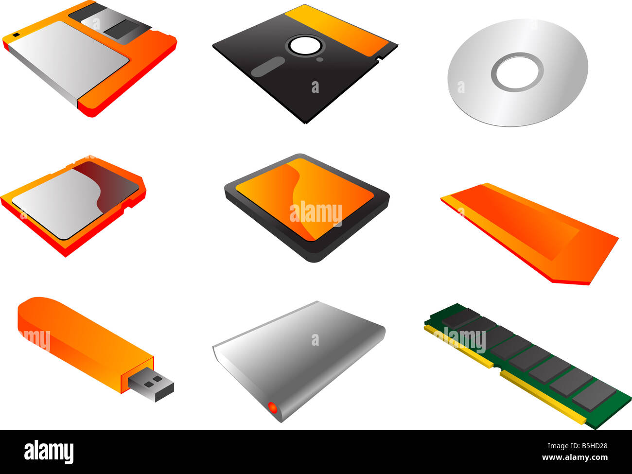 Assorted digital media storage devices memory Stock Photo Alamy