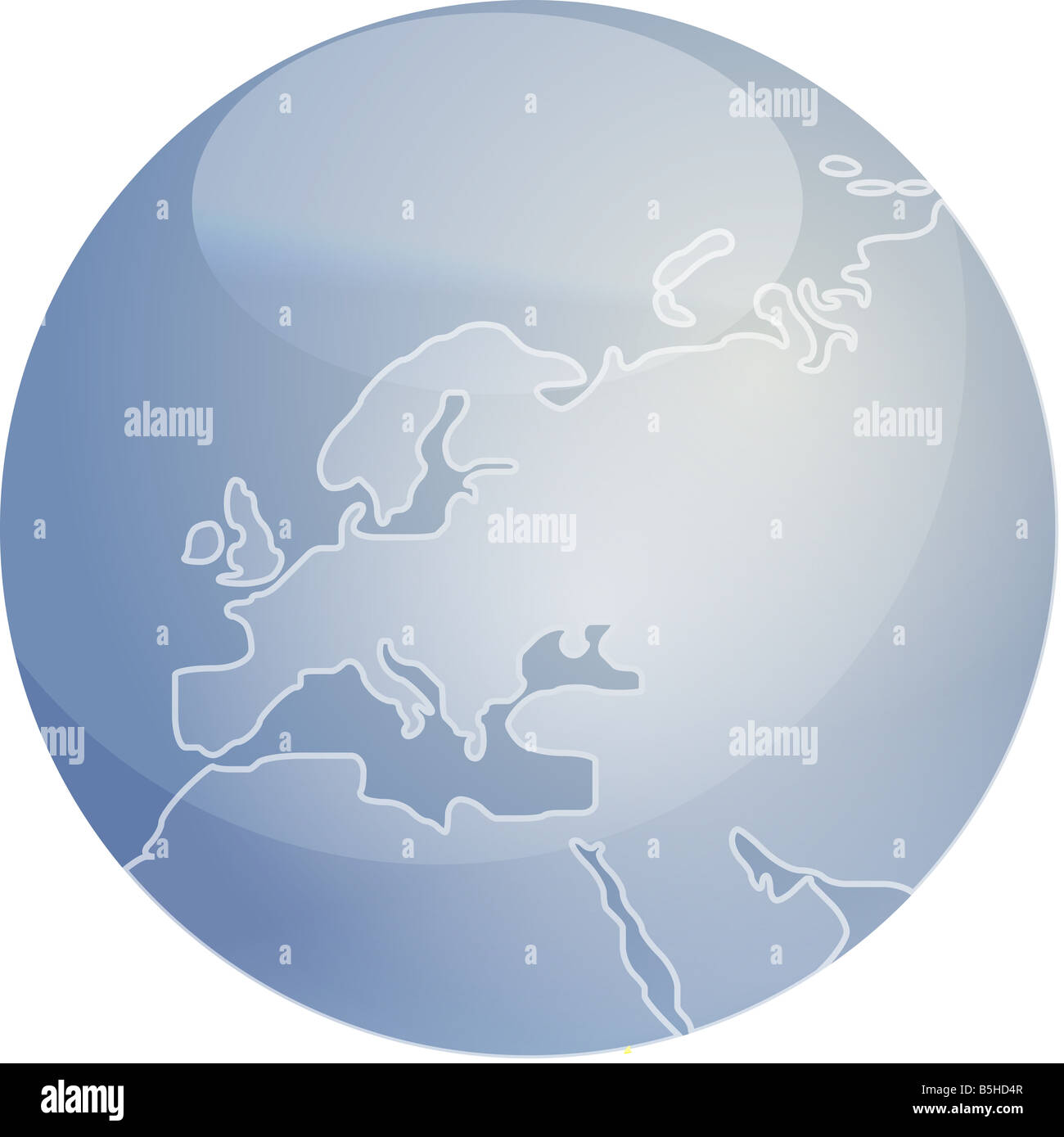 Europe Mapsphere Map of Europe on a glossy sphere Stock Photo - Alamy