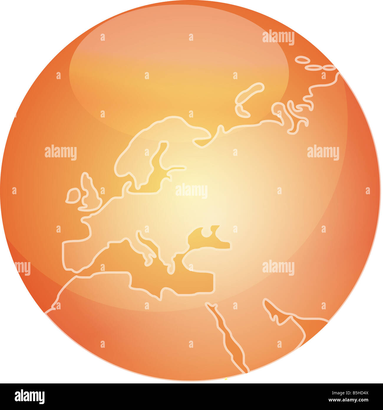 Europe Mapsphere Map of Europe on a glossy sphere Stock Photo - Alamy