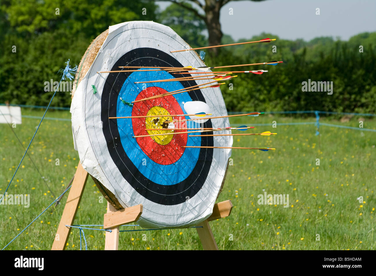 Archery Target with Arrows and Balloons Stock Photo Alamy