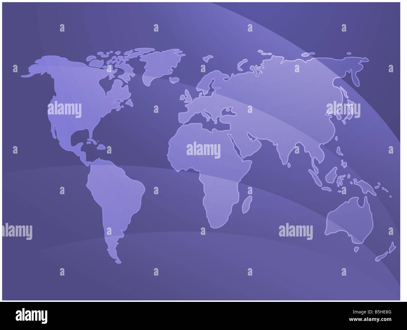 World map illustration with abstract wavy design Stock Photo - Alamy