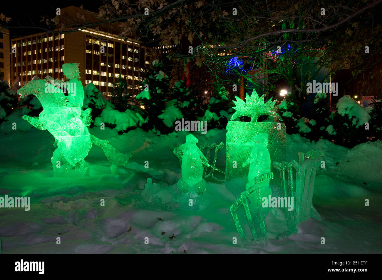Ice sculptures at the Winterlude festival Ottawa Ontario Stock Photo