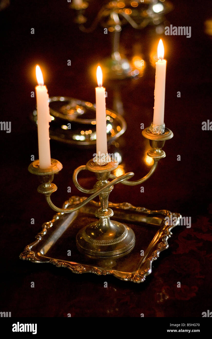 antique candelabra on dining table Stock Photo 20669572 Alamy