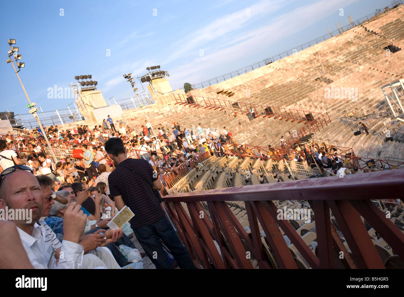 Verona Coliseum opera house, the audience arrives for a performance ...