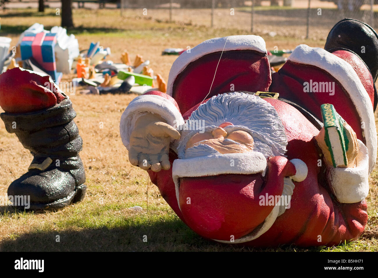 Santa Claus decoration at Trail of Lights in Austin Texas Stock Photo