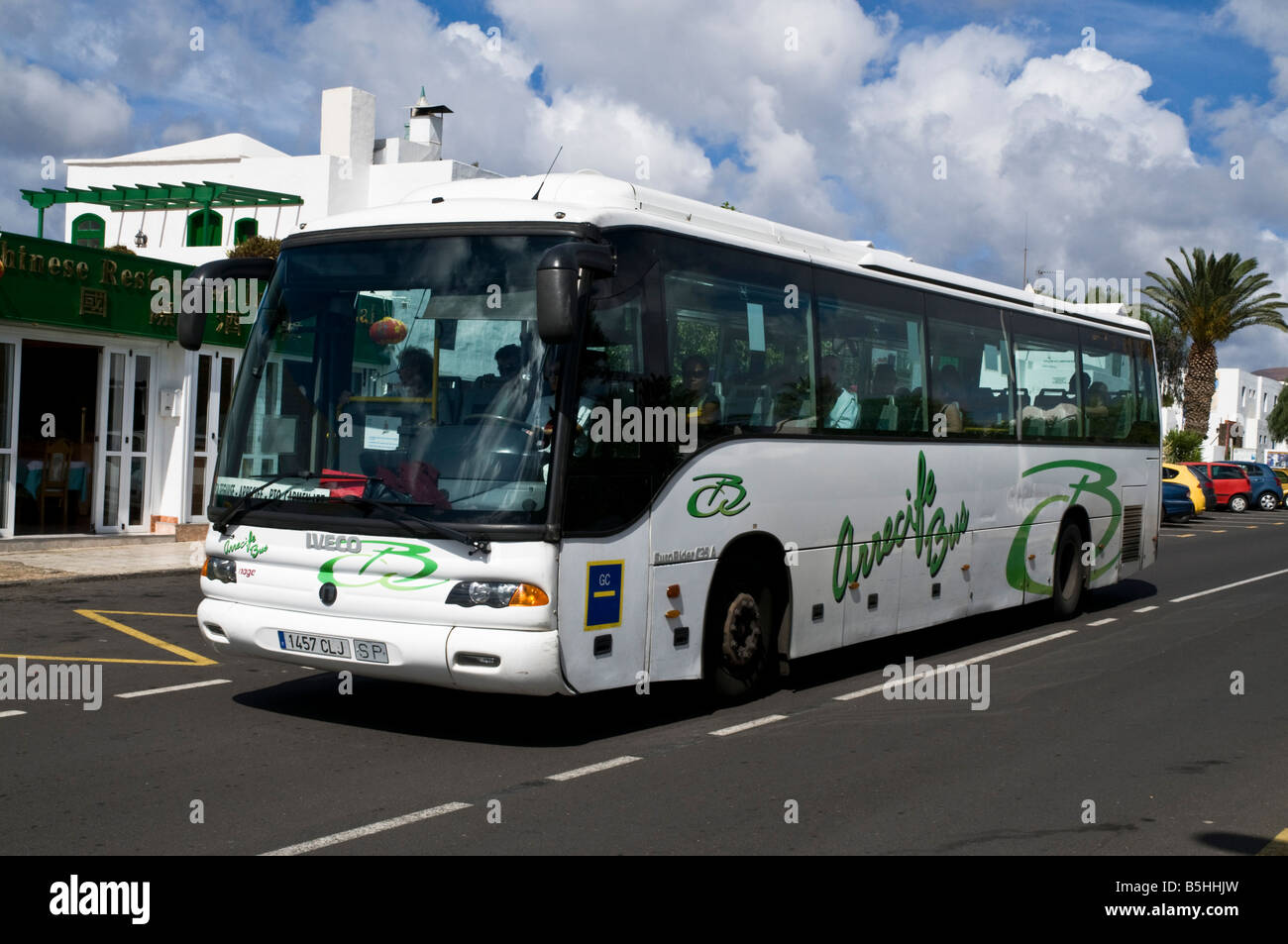 dh PUERTO DEL CARMEN LANZAROTE Local Arrecife bus service public transport  travel trip Stock Photo - Alamy