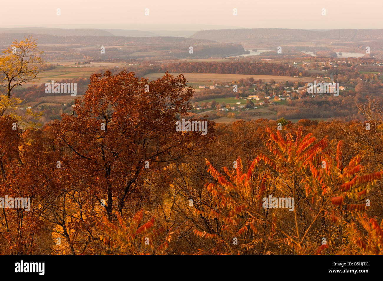 View from Peters Mountain near Harrisburg, Pennsylvania. Stock Photo