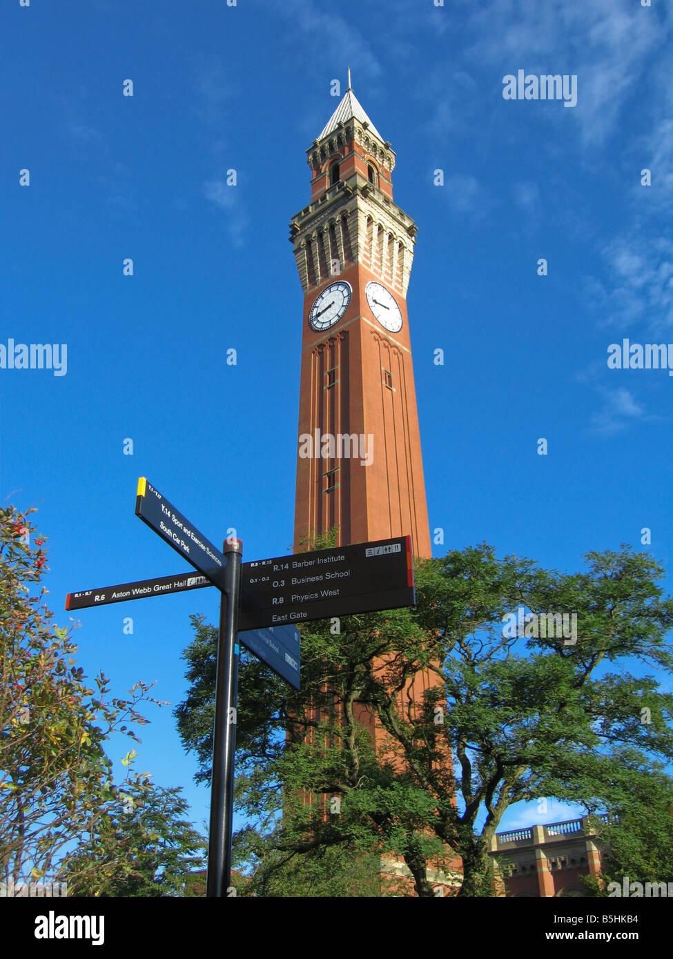 Joseph Chamberlain Memorial Clock Tower Old Joe University of Birmingham UK Stock Photo