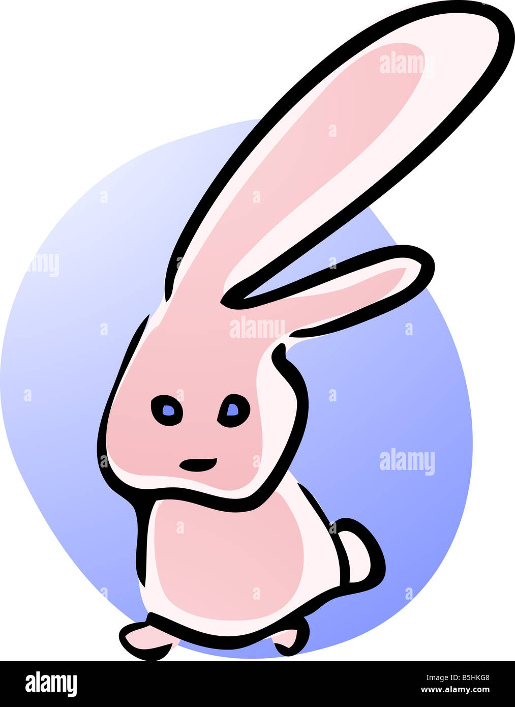 Cute young rabbit comic humorous cartton illustration Stock Photo - Alamy